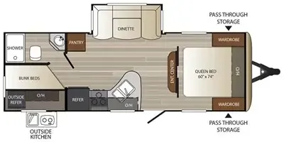 Keystone Outback Ultra-Lite 255UBH floor plan