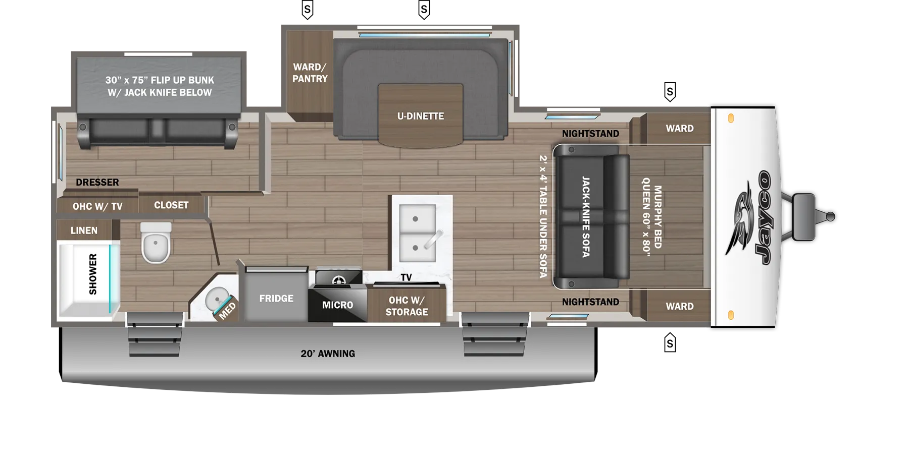 2026 Jayco Jay Feather 23MBD - Floor plan