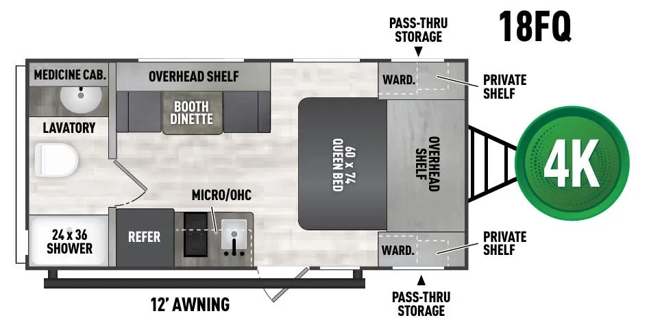 Forest River Viking 18FQ floor plan