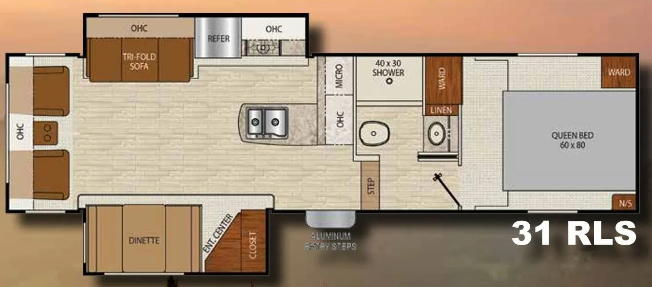 Coachmen Chaparral X-Lite 31 RLS floor plan