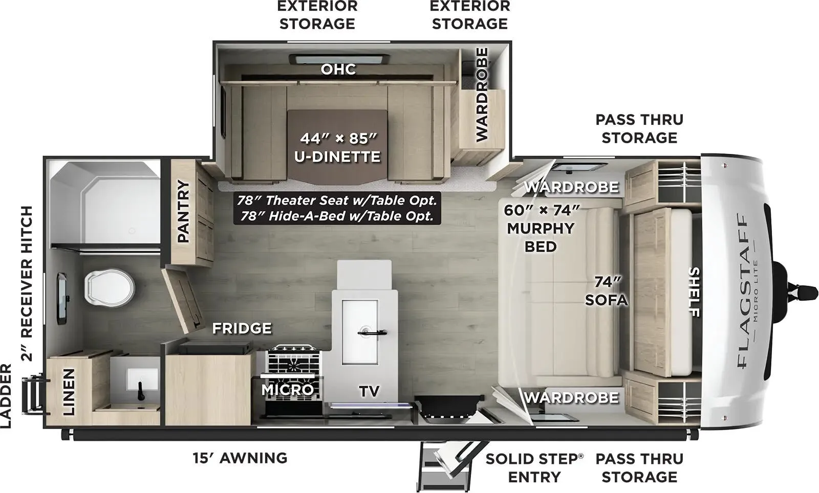 Forest River Flagstaff Micro Lite 22SQS floor plan