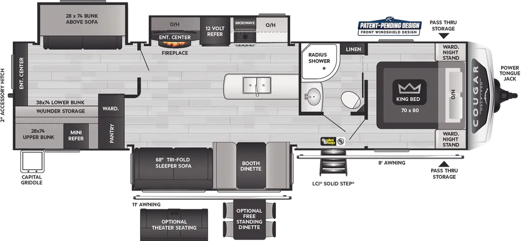 2026 Keystone RV Cougar Half-Ton 34TSB floor plan