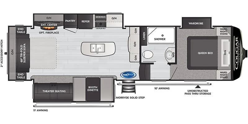 Keystone Cougar Half-Ton 30RLS floor plan