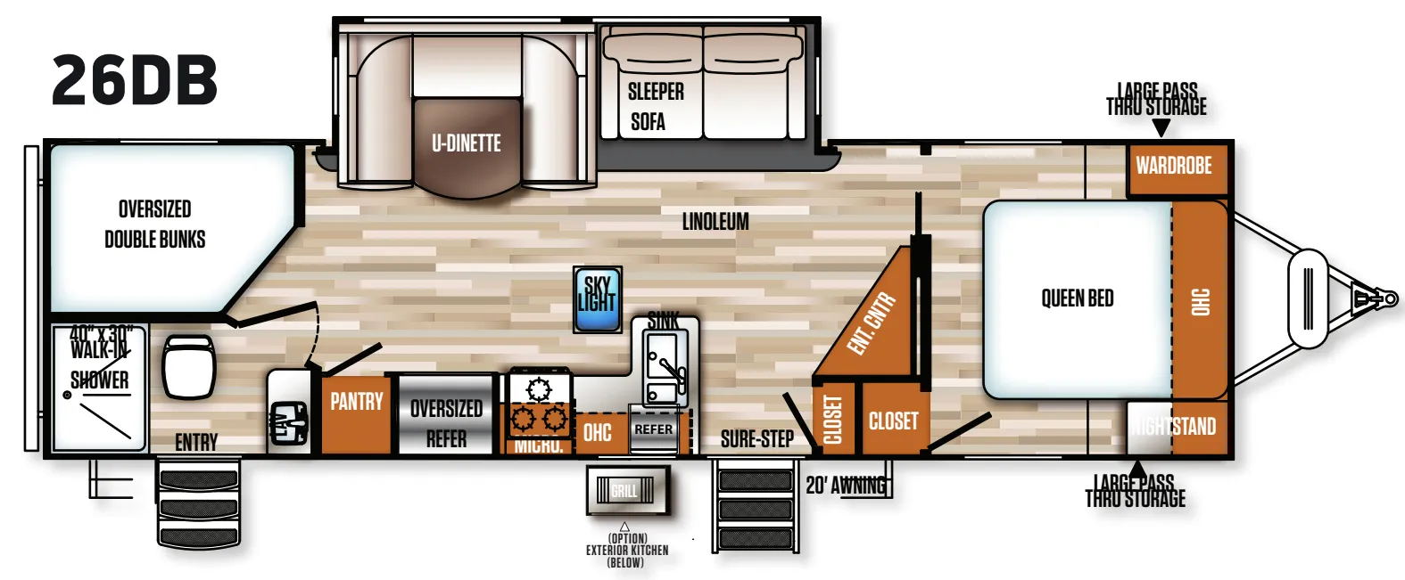 Forest River Vibe 26DB floor plan