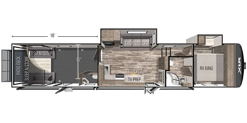 2022 Forest River XLR Boost 36TSX16 floor plan