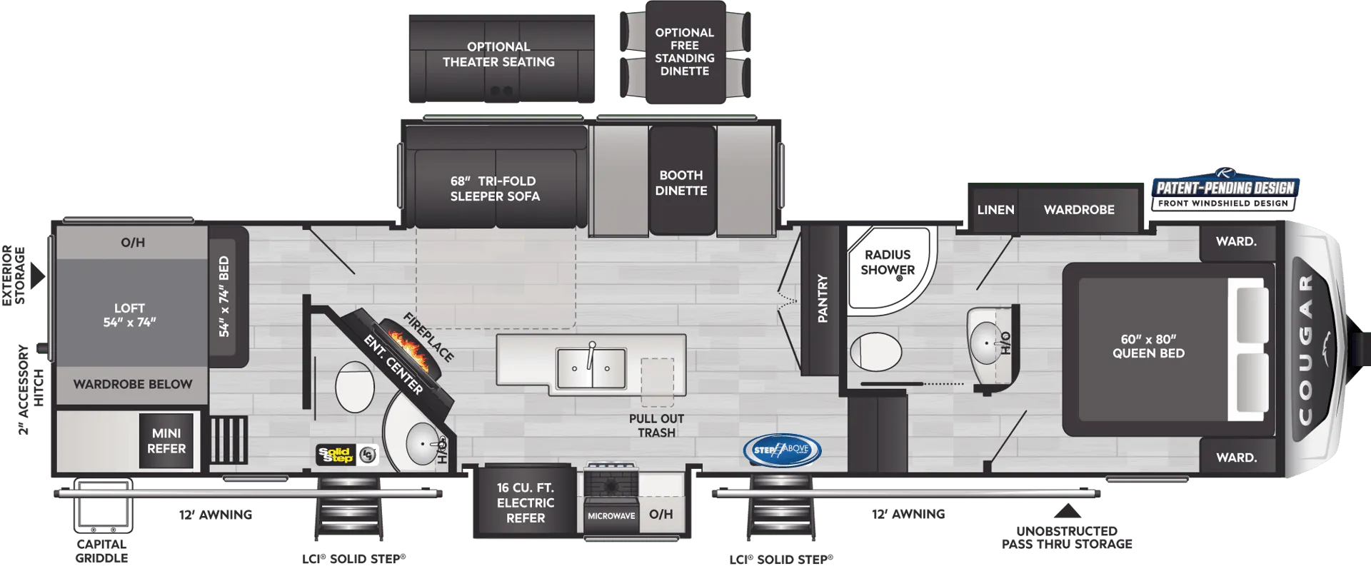 2024 Keystone Cougar 364BHL - Floor plan