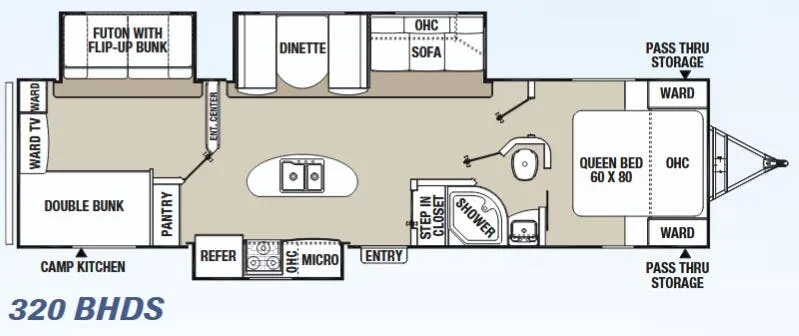 Coachmen Freedom Express Liberty Edition 320 BHDS floor plan
