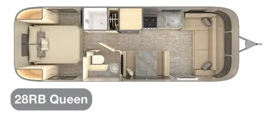 Airstream Flying Cloud 28RB QUEEN floor plan