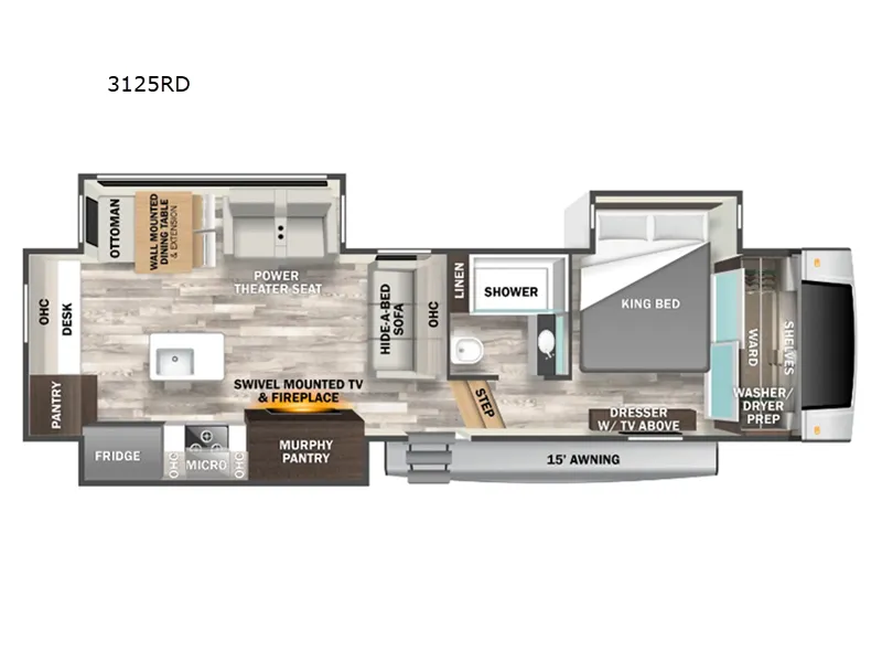 2024 Forest River Cedar Creek Experience 3125RD floor plan
