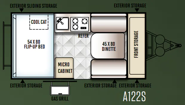 Forest River Rockwood Hard Side A122S floor plan