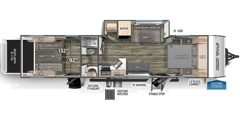 Forest River Cherokee Grey Wolf 29RRT floor plan