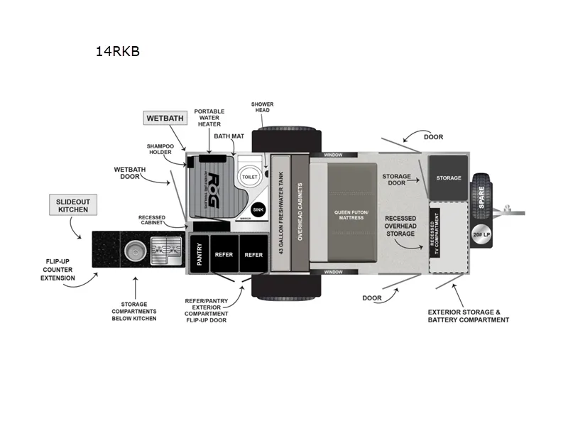 2026 Encore RV ROG 14RKB - Floor plan