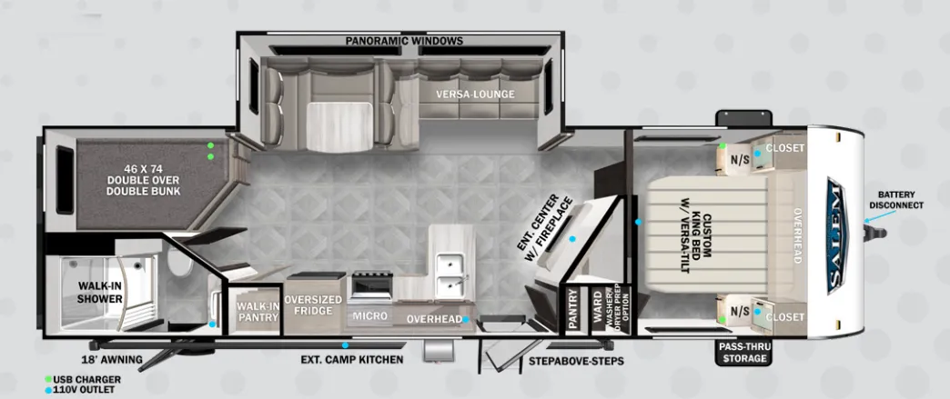2024 Forest River Salem 26DBUD - Floor plan
