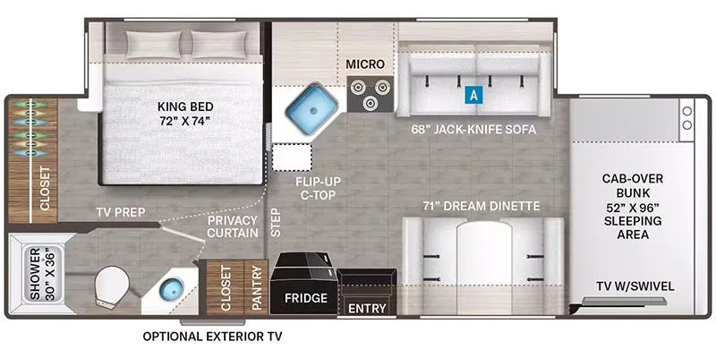 Thor Motor Coach Four Winds 27R floor plan