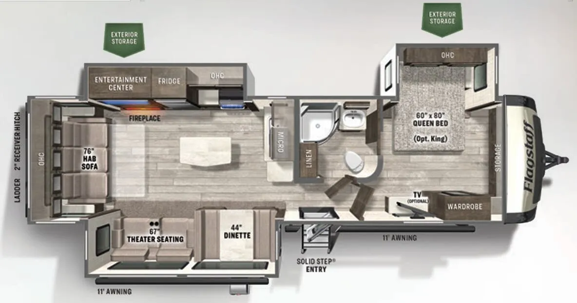 Forest River Flagstaff Super Lite 29RLBS floor plan