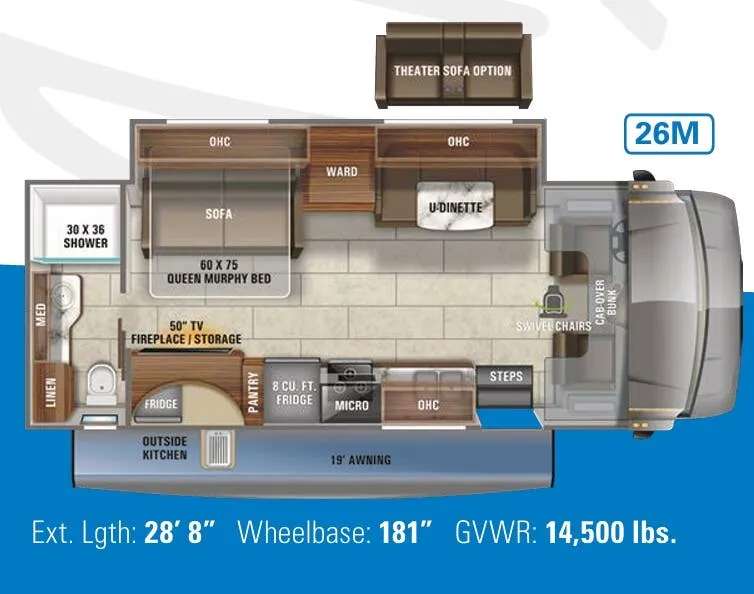 2021 Jayco Redhawk 26M - Floor plan