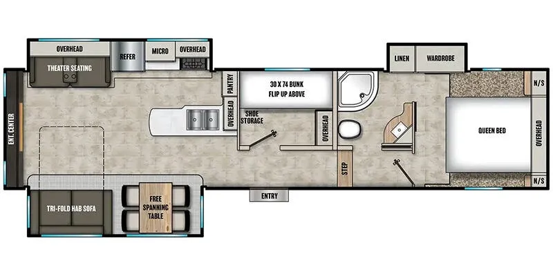 Shasta Phoenix X-lite 30BH floor plan