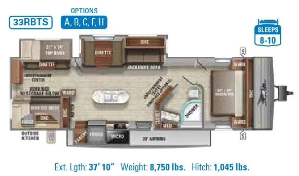 Jayco Jay Flight 33RBTS floor plan