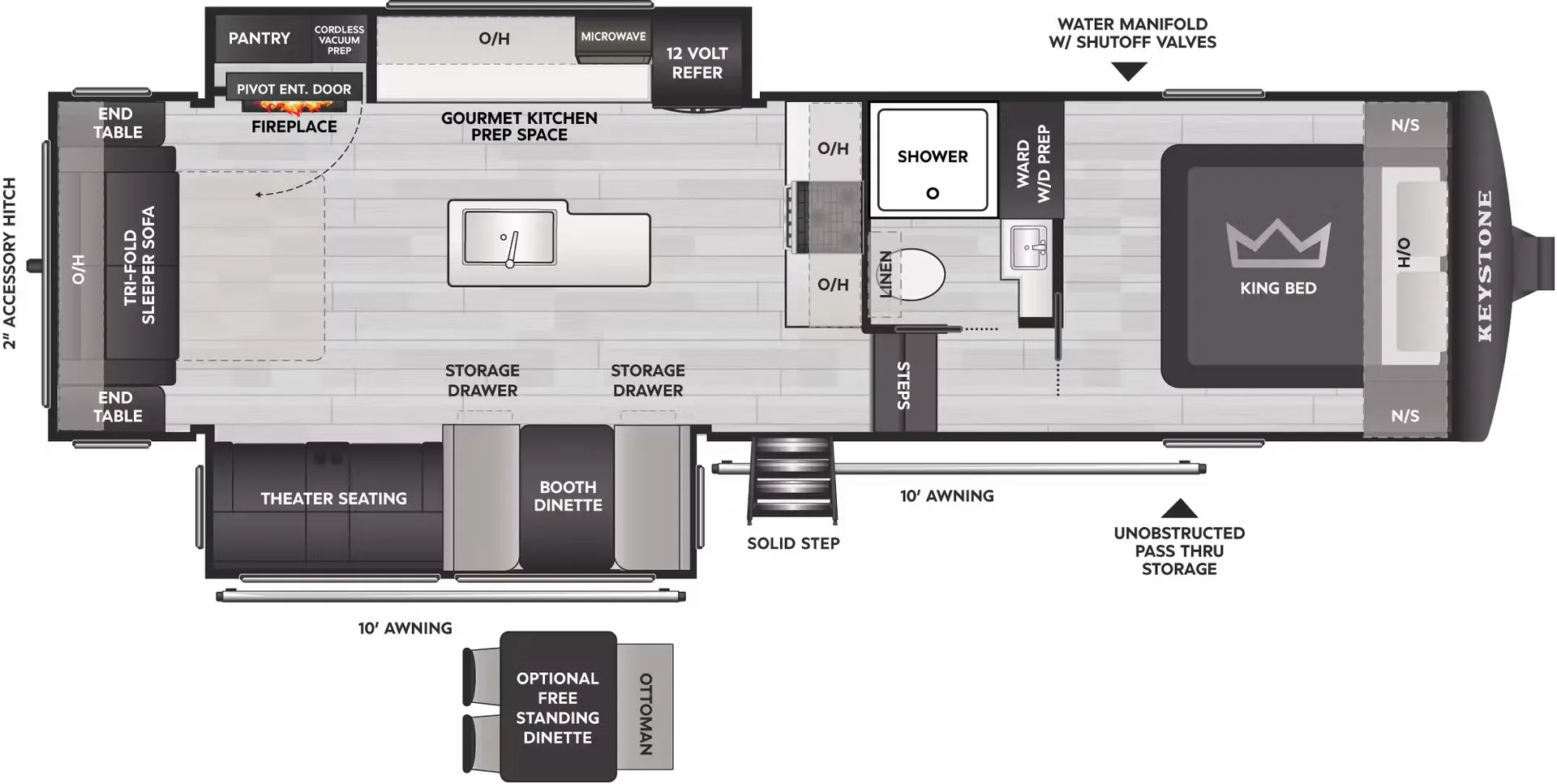 Keystone Cougar Half-Ton 28RLI floor plan
