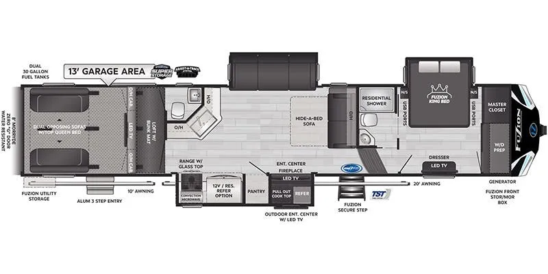 2024 Keystone Fuzion 428 floor plan