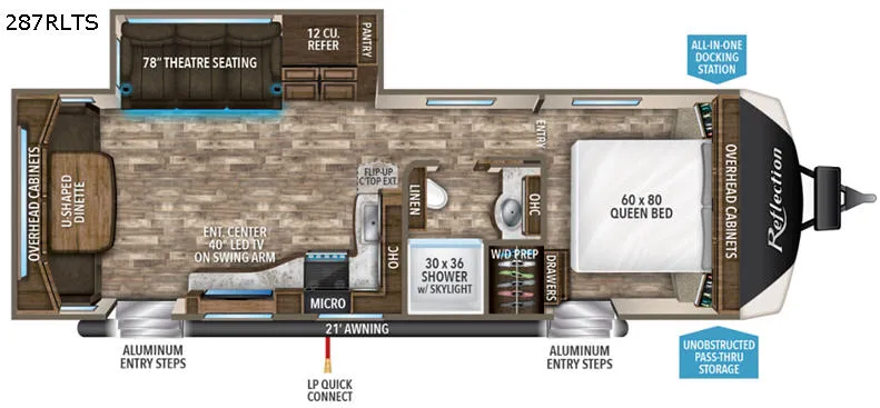 2020 Grand Design Reflection 287RLTS - Floor plan