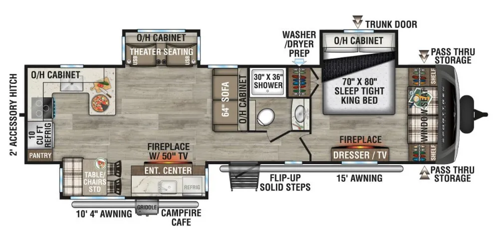 2025 Venture Sport Trek Touring 336VRK floor plan