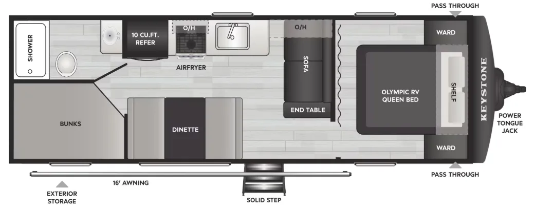 2026 Keystone Hideout 230BH - Floor plan