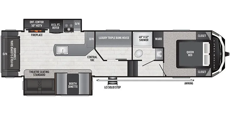 Keystone Hideout 320MBDS floor plan
