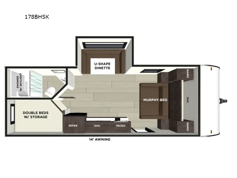 2026 Forest River Wildwood FSX 178BHSK floor plan