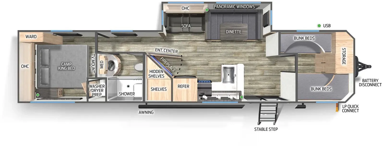 Forest River Campsite Reserve 39GB floor plan