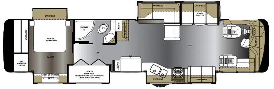 Forest River Berkshire XL 40BH floor plan