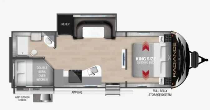 Cruiser RV Radiance 25BH floor plan
