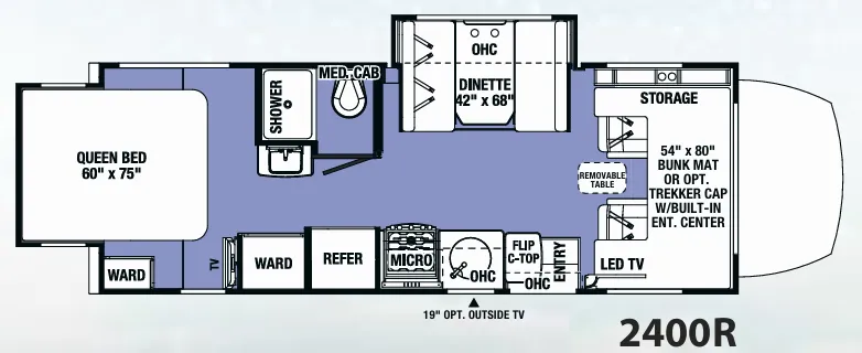 Forest River Sunseeker MBS 2400R floor plan