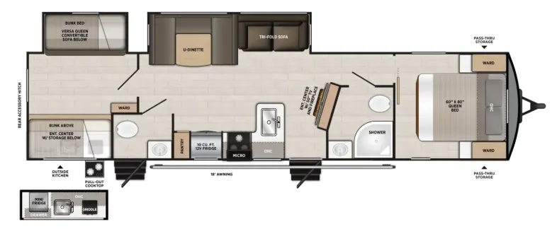 Forest River Salem Hemisphere 314BUD floor plan
