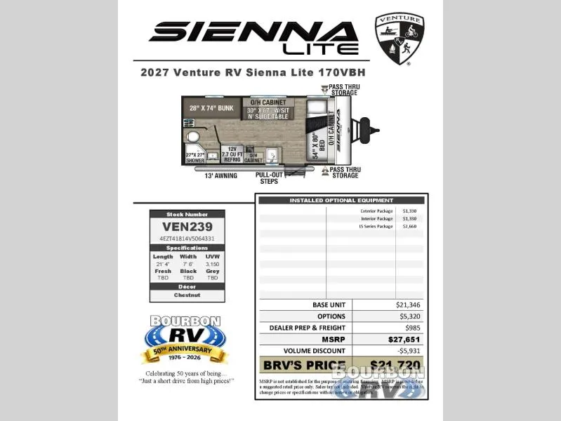 2027 Venture RV Sienna Lite 170VBH - Photo 2