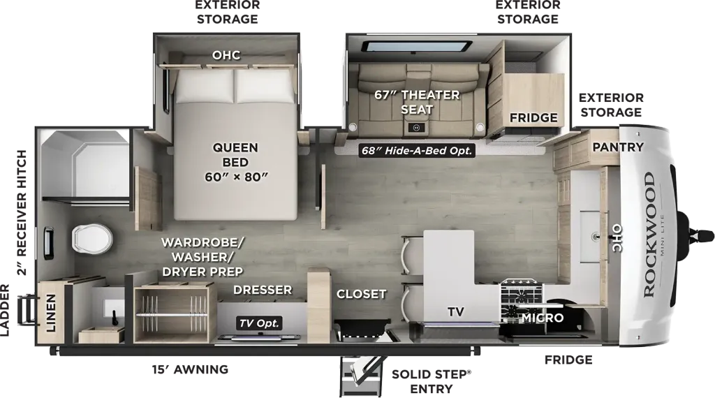2027 Forest River Rockwood Mini Lite 2523MBR floor plan