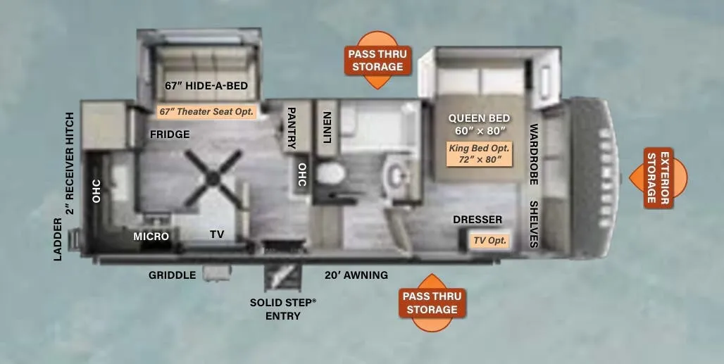 Forest River Rockwood Signature 2442BS floor plan