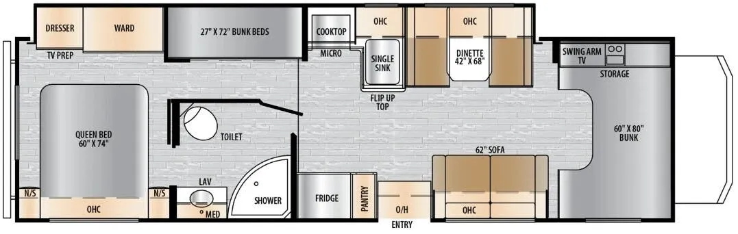 2026 East to West Entrada 3100FB - Floor plan