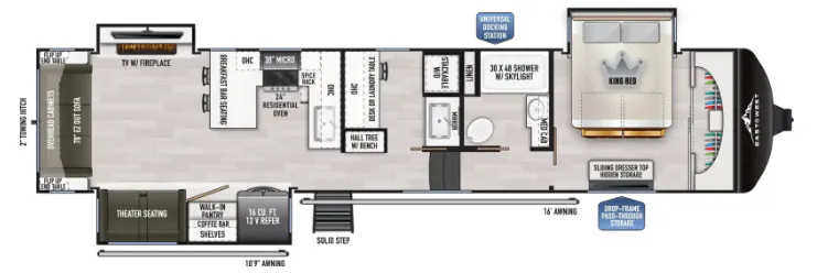 East to West Ahara 383UR floor plan