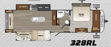 Keystone Outback 328RL floor plan