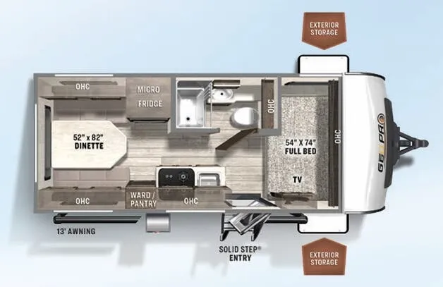 Forest River Rockwood Geo Pro 19RD floor plan