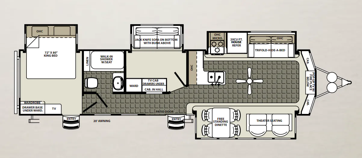 Forest River Sierra Destination 385FKBH floor plan