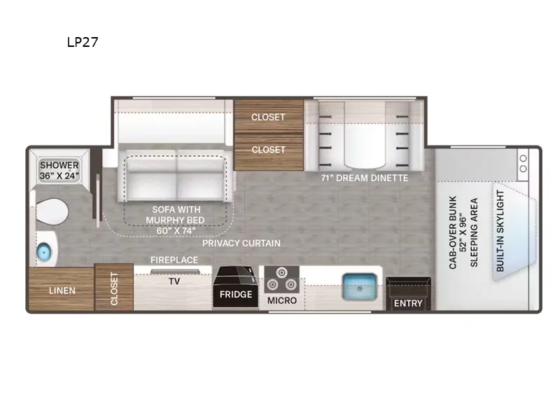 2024 Thor Motor Coach Quantum LC LP27 floor plan