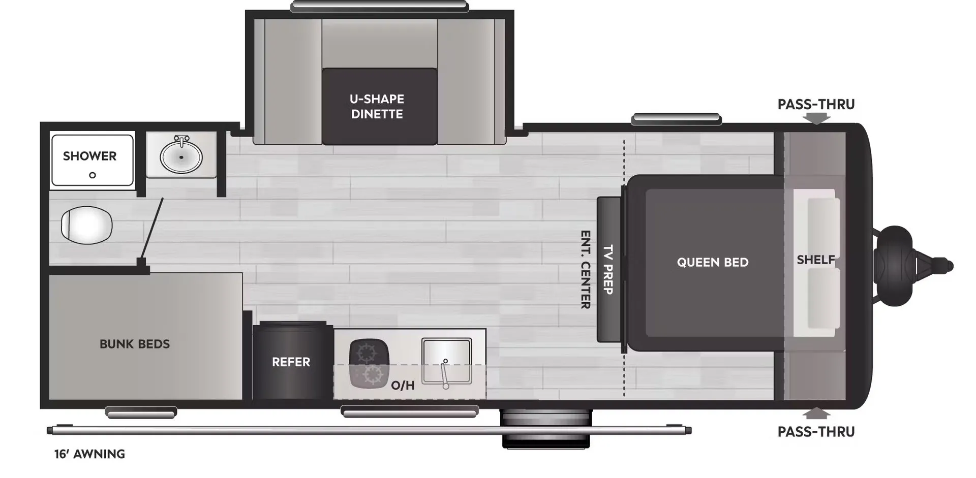 Keystone Hideout Sport 21BWE floor plan