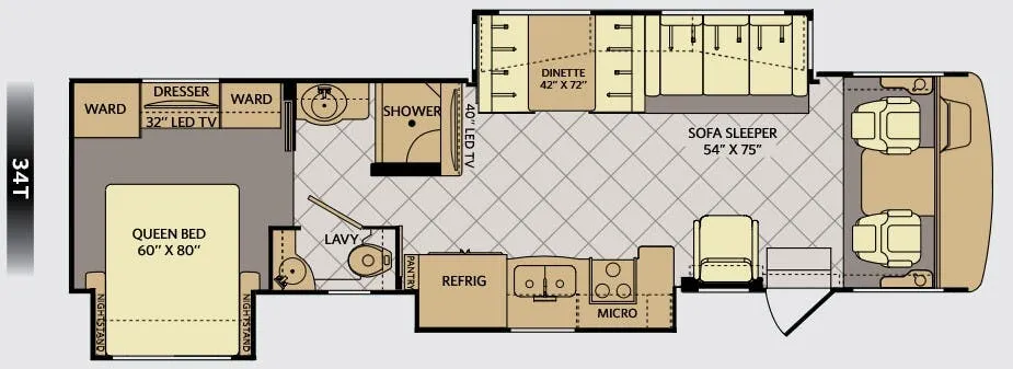Fleetwood Bounder 34T floor plan