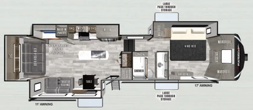 Forest River Cardinal Luxury 380RLX floor plan
