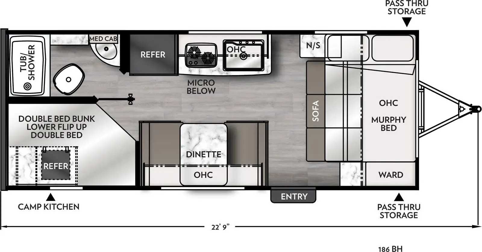 Coachmen Apex Nano 186BH floor plan