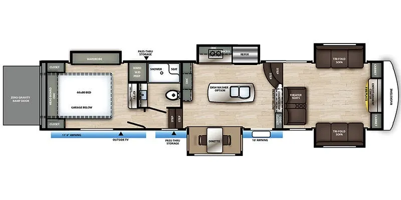 Forest River RiverStone 37FLTH floor plan