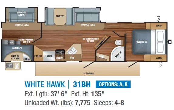 Jayco White Hawk 31BH floor plan