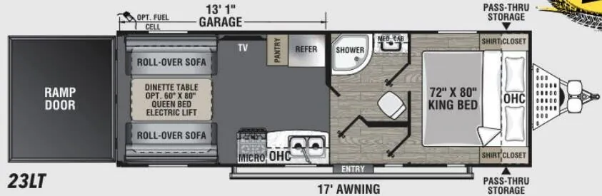 Coachmen Adrenaline 23LT floor plan